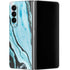 Aqua Blue Marble Ink Galaxy Z Fold4 5G Skin